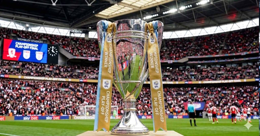 Championship Play-Off trophy at Wembley Stadium