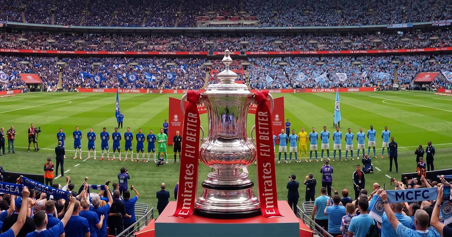 Teams lined up before FA Cup final